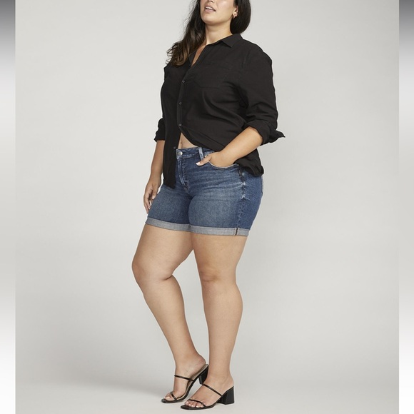 Silver Brand New Boyfriend Mid Rise Shorts - Picture 13 of 13